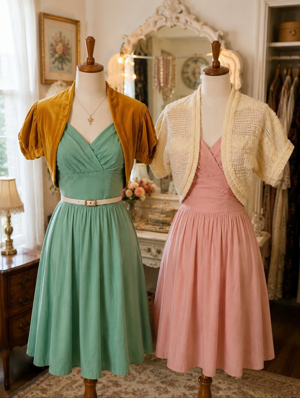 Vintage Shrug Lot 2 Piece Velvet & Crochet Bolero Repair Project Cottagecore